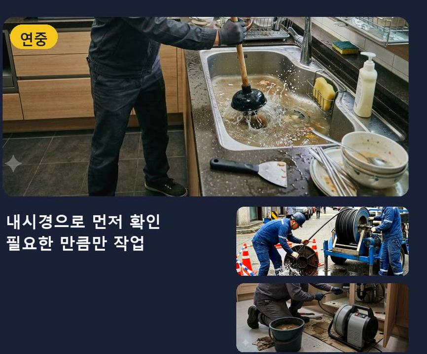 서울 성동구 상왕십리동 화장실 하수구막힘 출장비 무료 현장 작업 사진 - 배관해결사