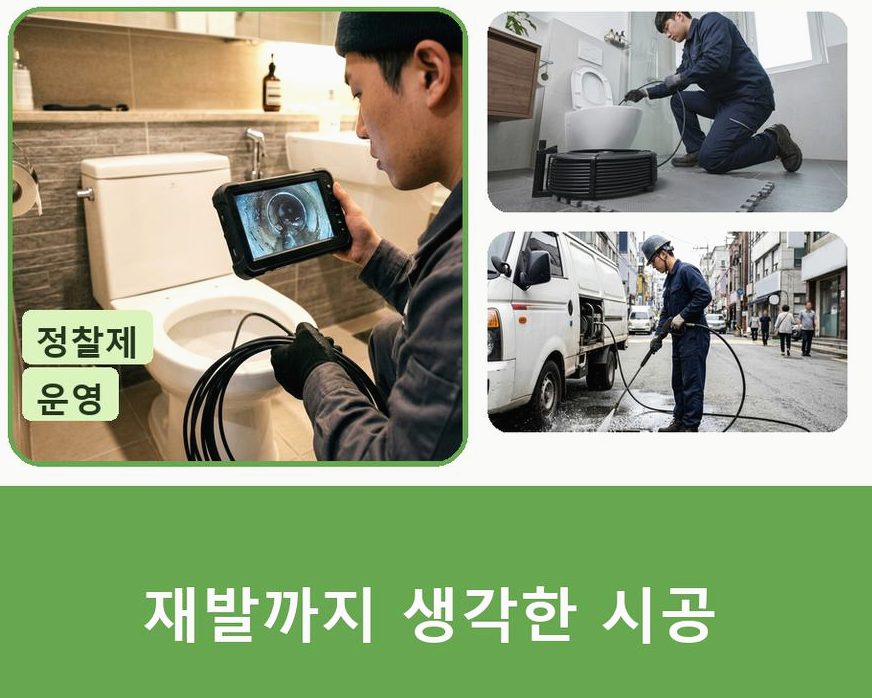용인시수지구 상현동 정화조막힘 비용 현장 작업 사진 - 배관해결사