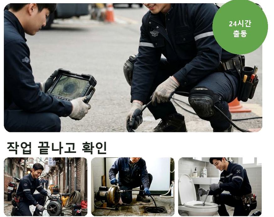 용인시수지구 상현동 하수구 냄새 가격 안내 현장 작업 사진 - 배관해결사