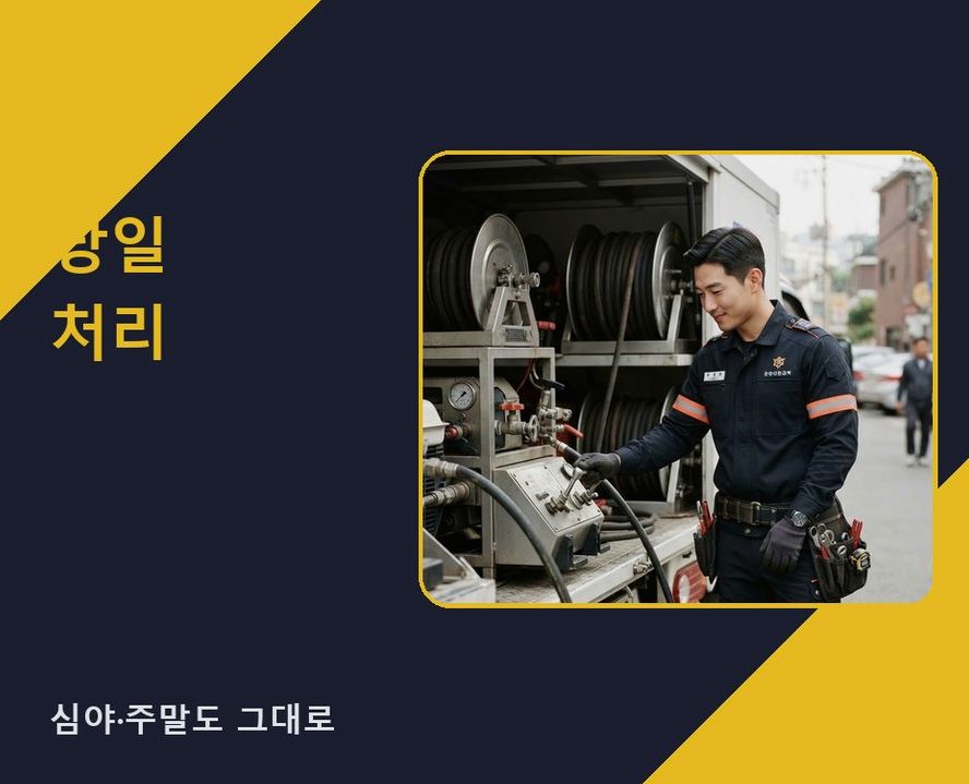 서울 관악구 신원동 배수구막힘 긴급출동 현장 작업 사진 - 배관해결사
