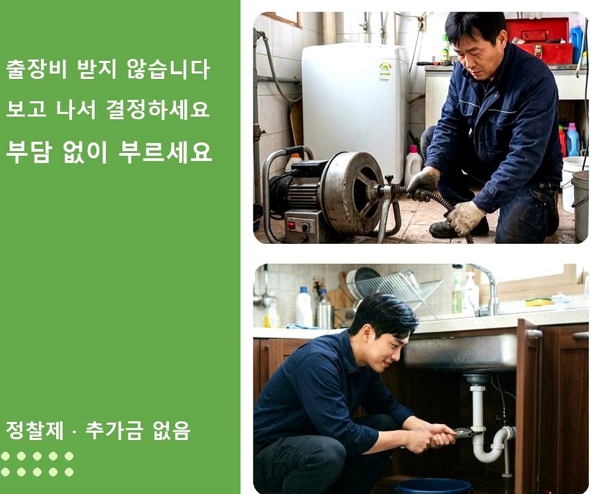 서울 성동구 송정동 변기막힘 긴급출동 현장 작업 사진 - 배관해결사