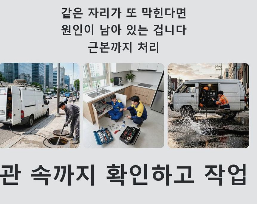 서울 양천구 목동 욕실 배수구막힘 야간 출동 현장 작업 사진 - 배관해결사