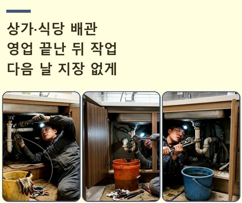 서울 양천구 신정동 주방 하수구막힘 24시 출동 현장 작업 사진 - 배관해결사