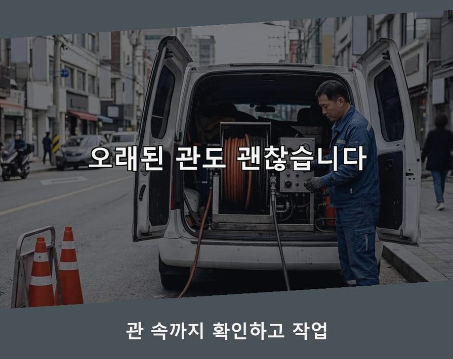 양평군 서종면노문리 고압세척 야간 출동 현장 작업 사진 - 배관해결사