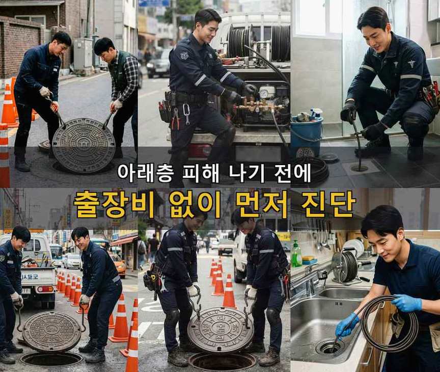 성남시수정구 신촌동 배수구막힘 원인 진단 현장 작업 사진 - 배관해결사