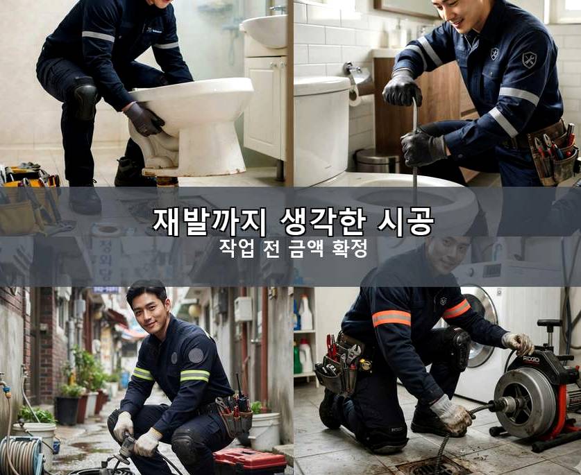 성남시수정구 신촌동 변기막힘 긴급출동 현장 작업 사진 - 배관해결사
