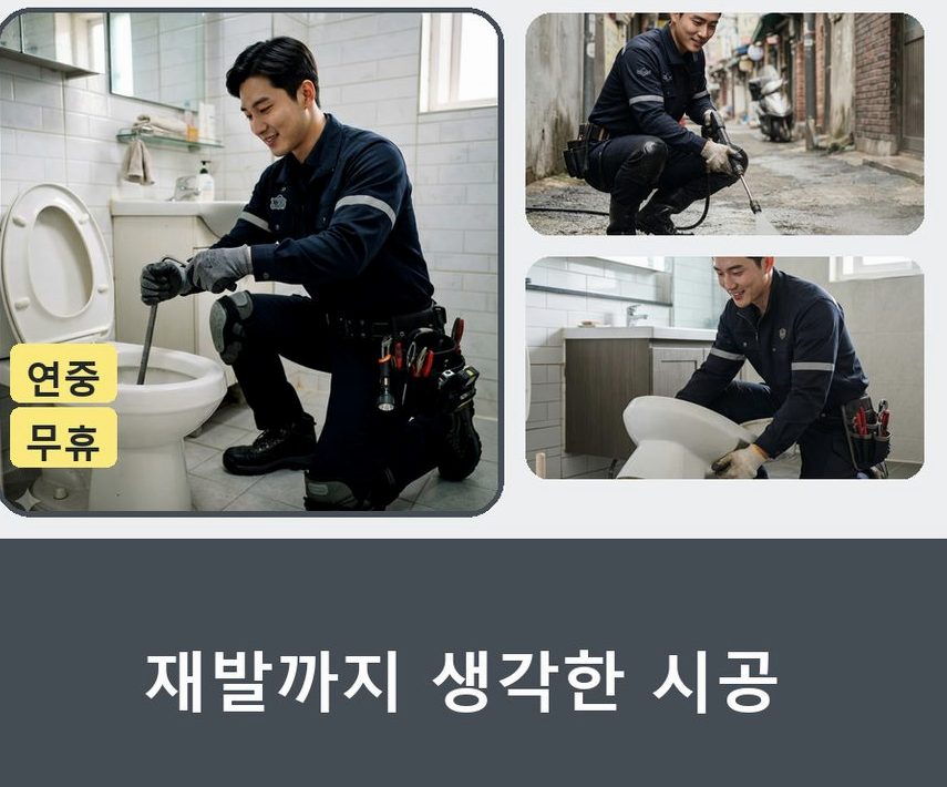 성남시수정구 심곡동 하수구막힘 야간 출동 현장 작업 사진 - 배관해결사