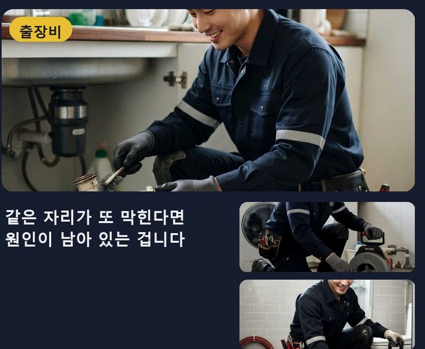서울 성동구 성수동 세면대막힘 비용 현장 작업 사진 - 배관해결사