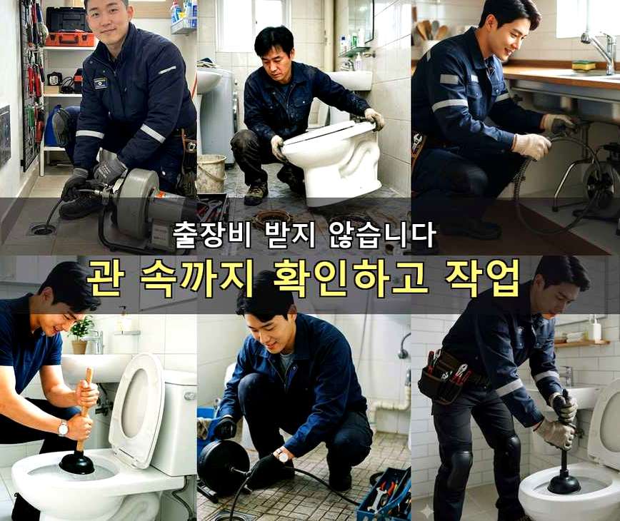 수원시장안구 송죽동 배관청소 비용 현장 작업 사진 - 배관해결사