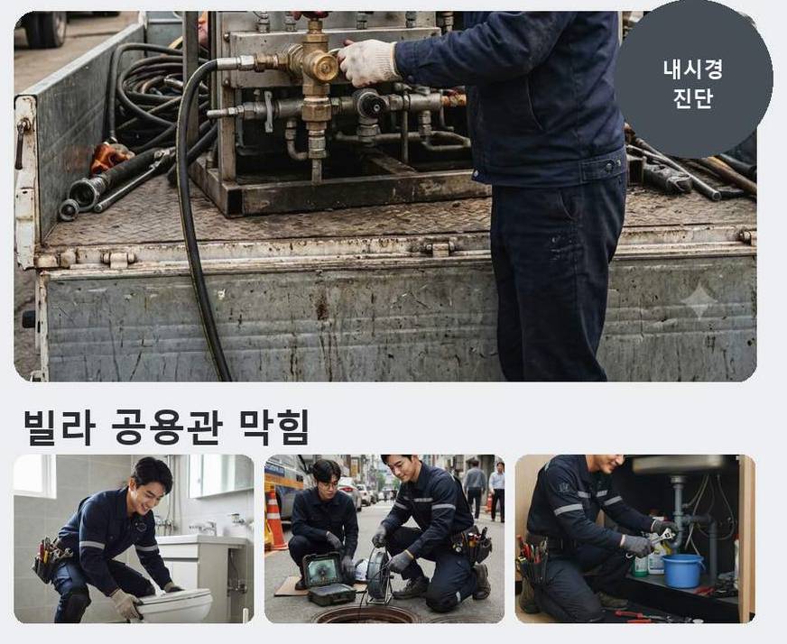 수원시장안구 영화동 하수구막힘 고압세척·관통 작업 모습