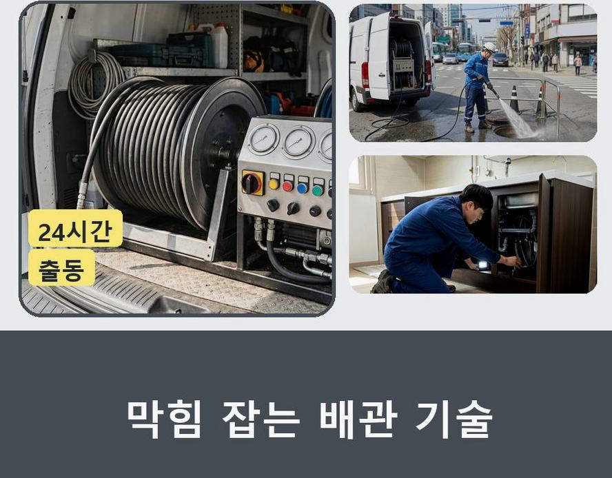 수원시장안구 송죽동 욕실 배수구막힘 빠른 해결 현장 작업 사진 - 배관해결사