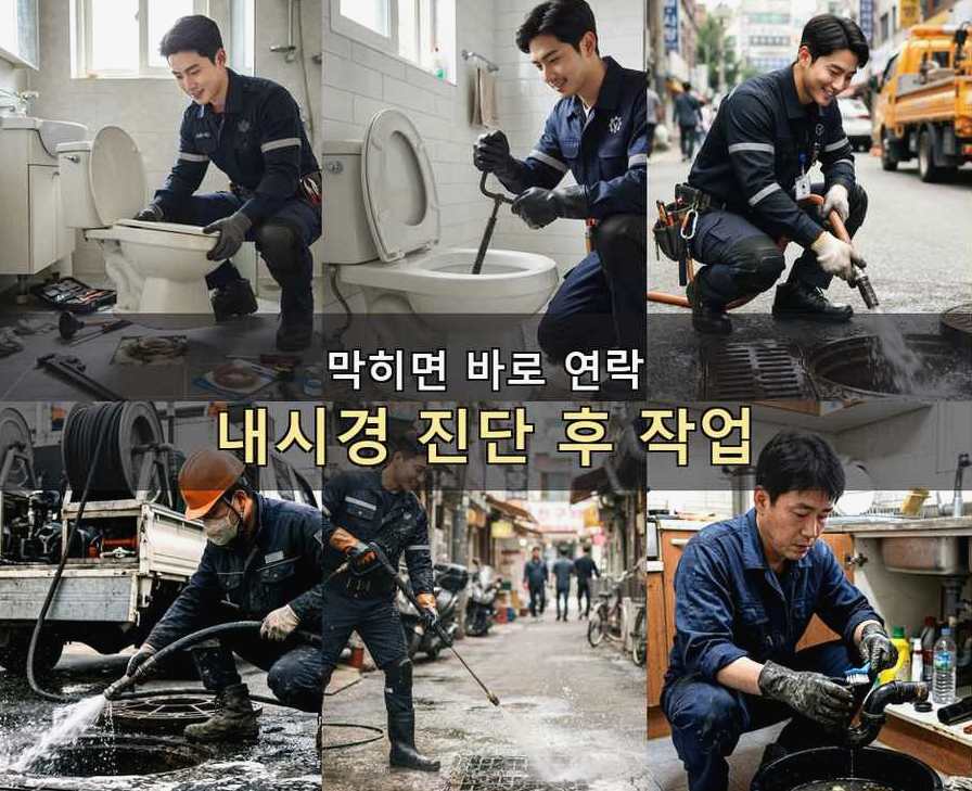 수원시장안구 송죽동 주방 하수구막힘 야간 출동 현장 작업 사진 - 배관해결사