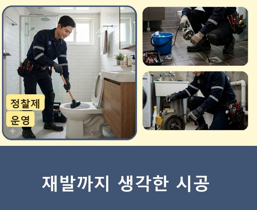 수원시장안구 송죽동 화장실 하수구막힘 야간 출동 현장 작업 사진 - 배관해결사