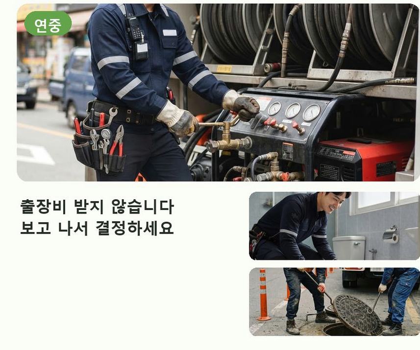 안산시상록구 수암동 하수구막힘 고압세척·관통 작업 모습