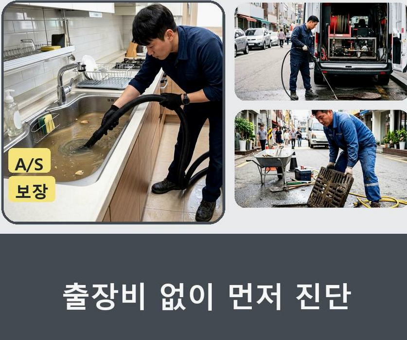 수원시권선구 금곡동 세탁기 배수구막힘 뚫음 현장 작업 사진 - 배관해결사