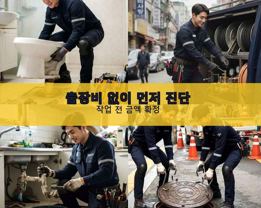 수원시권선구 금곡동 주방 하수구막힘 출장비 무료 현장 작업 사진 - 배관해결사