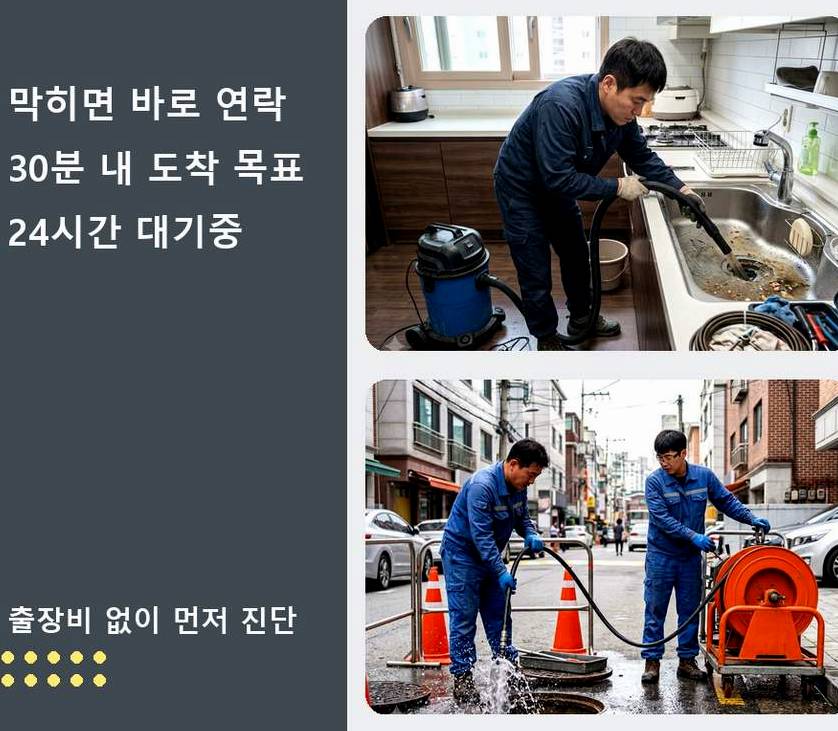 수원시권선구 금곡동 하수구 냄새 당일 처리 현장 작업 사진 - 배관해결사