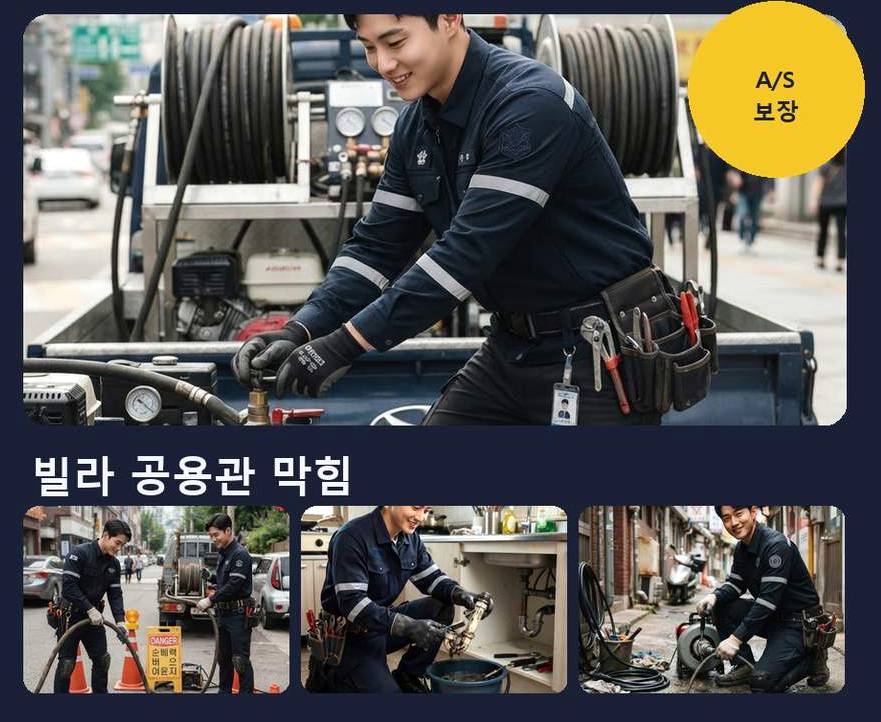 수원시권선구 장지동 싱크대막힘 고압세척·관통 작업 모습