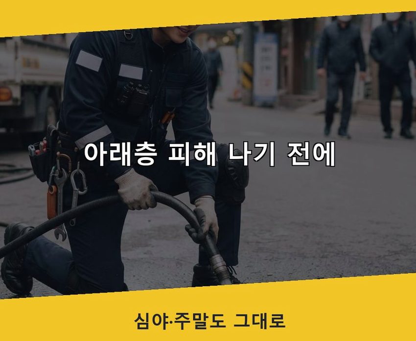 수원시장안구 조원동 하수구막힘 야간 출동 현장 작업 사진 - 배관해결사