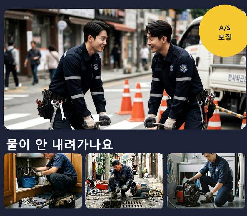 성남시수정구 수진동 싱크대막힘 24시 출동 현장 작업 사진 - 배관해결사