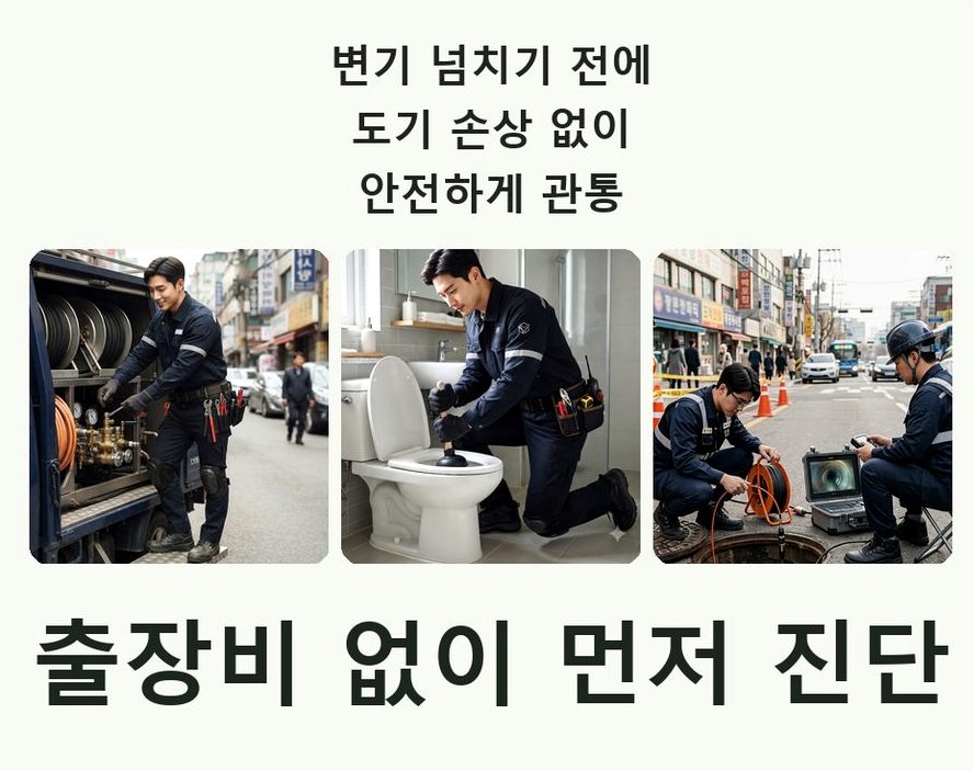 성남시수정구 수진동 하수구막힘 출장비 무료 현장 작업 사진 - 배관해결사