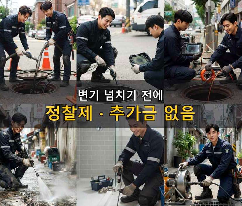 김포시 수참리 변기막힘 야간 출동 현장 작업 사진 - 배관해결사