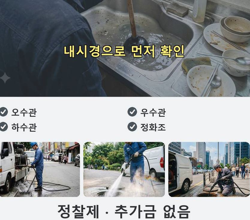 김포시 수참리 싱크대막힘 가격 안내 현장 작업 사진 - 배관해결사