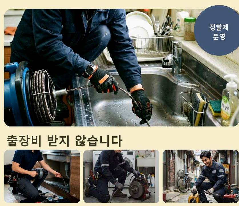 안성시 신건지동 배수구막힘 비용 현장 작업 사진 - 배관해결사
