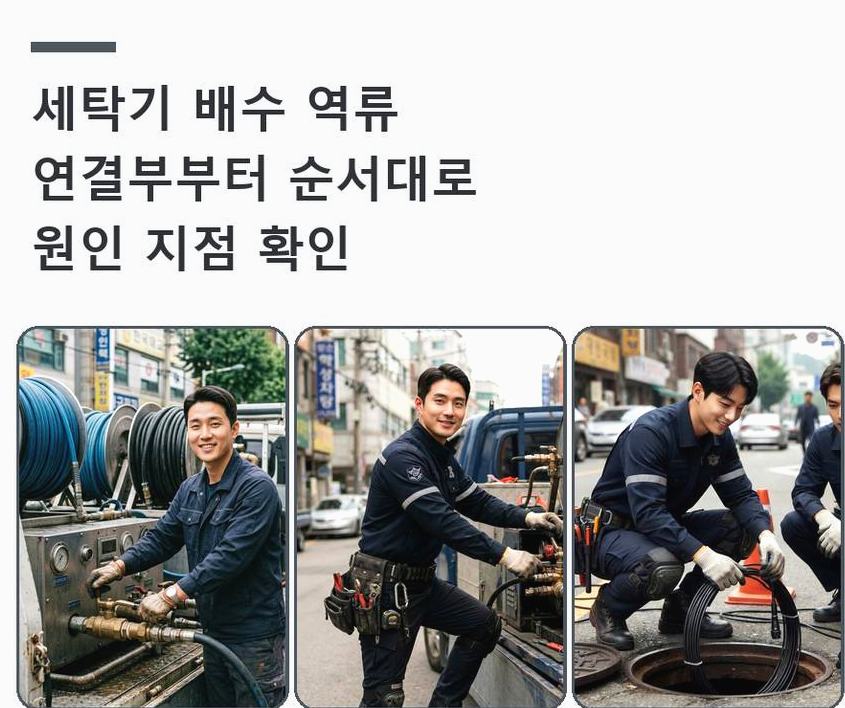서울 동작구 신대방동 베란다 배수구막힘 원인 진단 현장 작업 사진 - 배관해결사