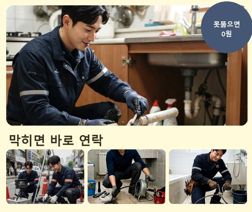 서울 동작구 신대방동 세탁기 배수구막힘 긴급출동 현장 작업 사진 - 배관해결사