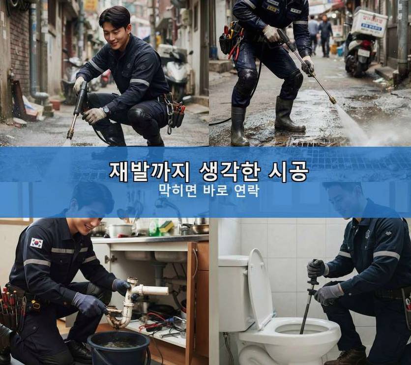 서울 동작구 신대방동 정화조막힘 긴급출동 현장 작업 사진 - 배관해결사