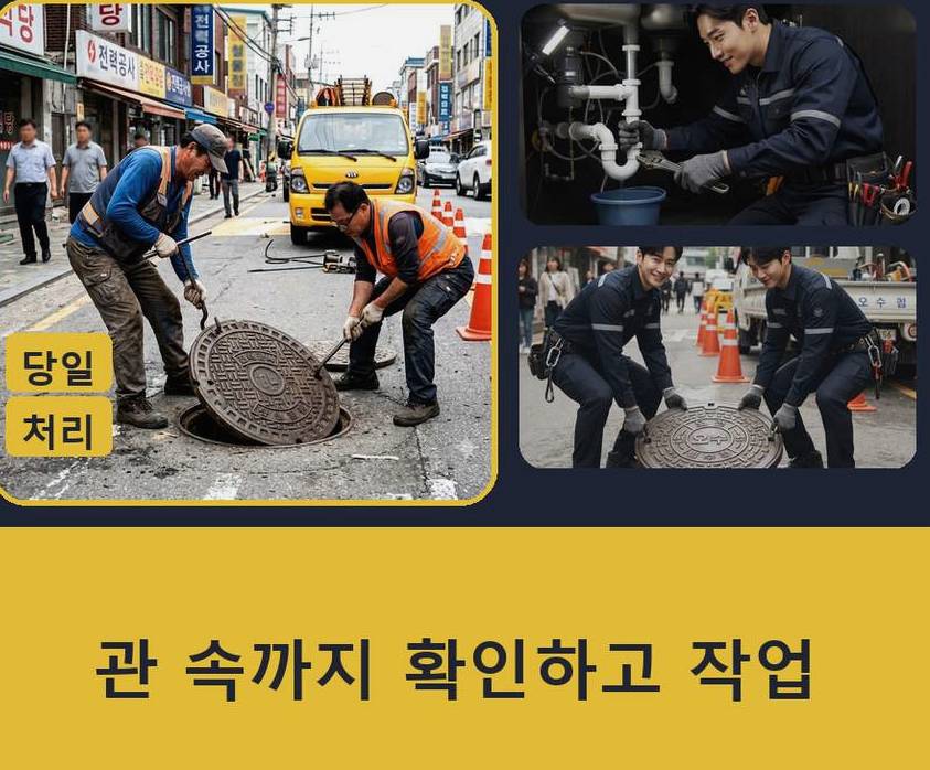 안성시 신모산동 싱크대막힘 업체 현장 작업 사진 - 배관해결사