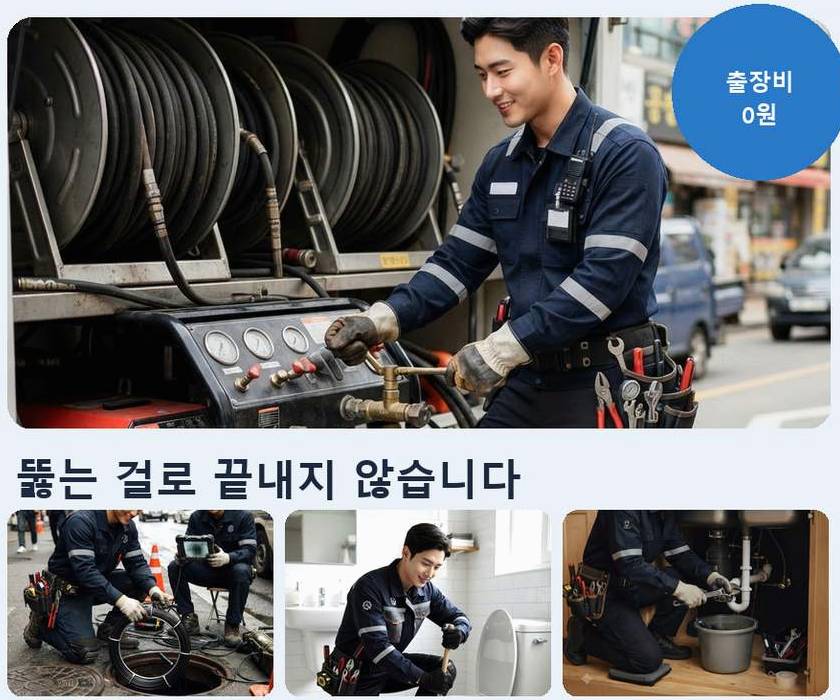 용인시수지구 신봉동 세면대막힘 당일 처리 현장 작업 사진 - 배관해결사