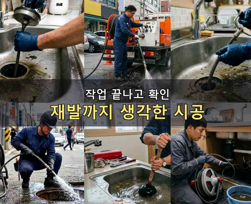 용인시수지구 신봉동 세탁기 배수구막힘 당일 처리 현장 작업 사진 - 배관해결사