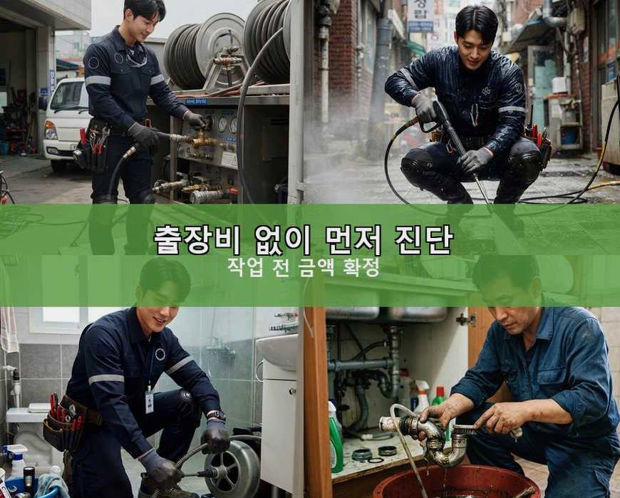 용인시수지구 신봉동 욕실 배수구막힘 출장비 무료 현장 작업 사진 - 배관해결사