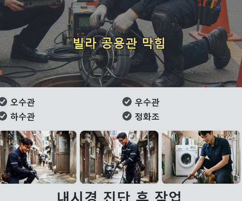 용인시수지구 신봉동 화장실 하수구막힘 24시 출동 현장 작업 사진 - 배관해결사