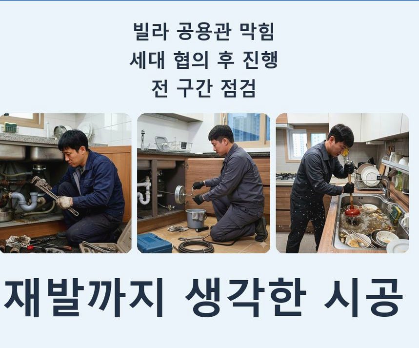 서울 강남구 신사동 하수구막힘 업체 현장 작업 사진 - 배관해결사