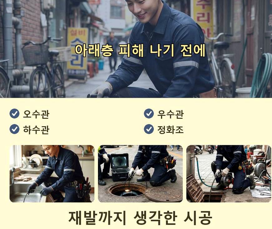 연천군 신서면내산리 베란다 배수구막힘 뚫음 현장 작업 사진 - 배관해결사