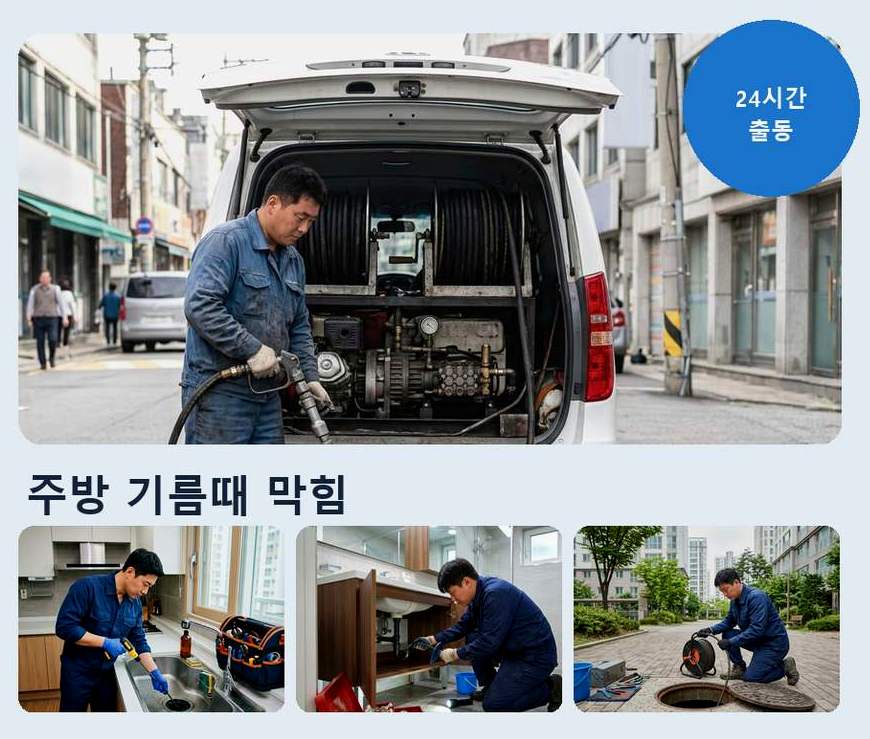 연천군 신서면내산리 변기막힘 당일 처리 현장 작업 사진 - 배관해결사