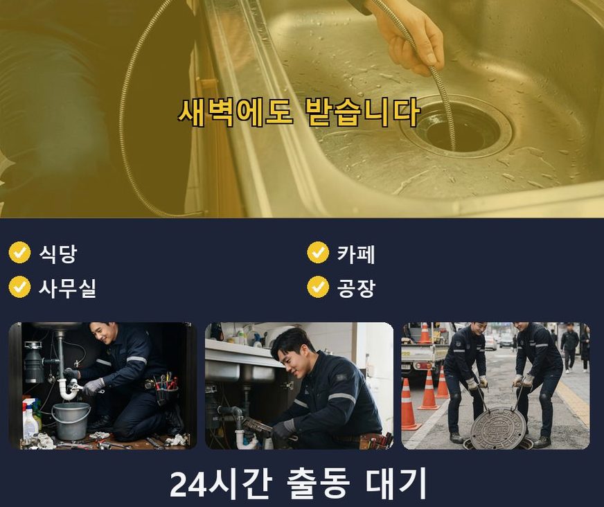 연천군 신서면내산리 하수구 냄새 뚫음 현장 작업 사진 - 배관해결사