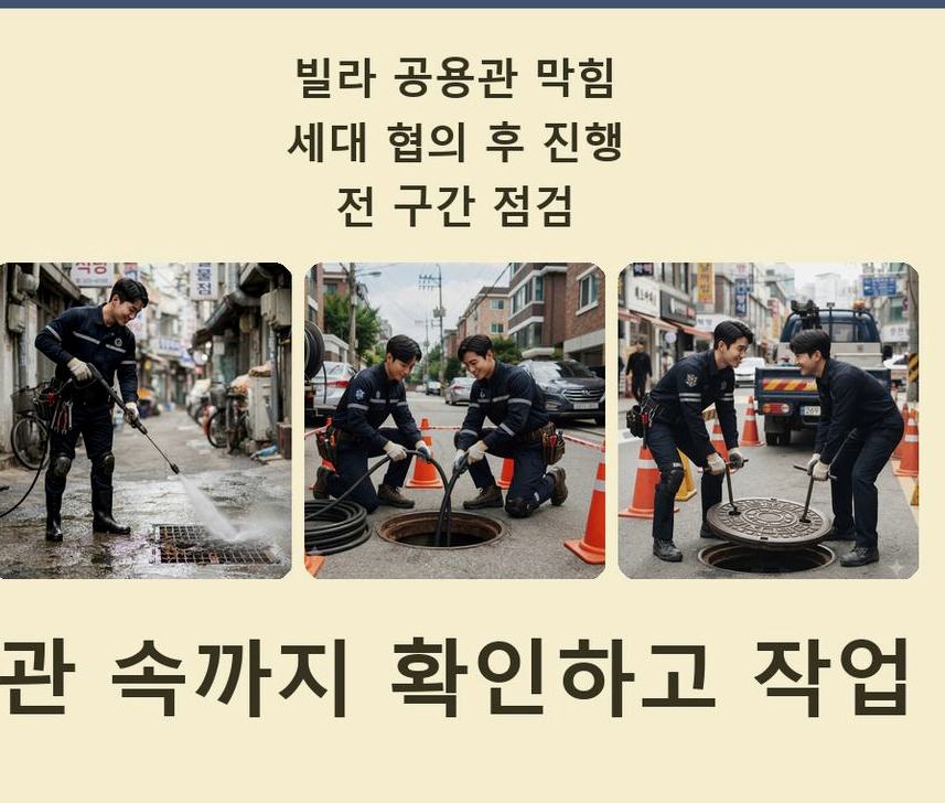 성남시수정구 신흥동 하수구막힘 24시 출동 현장 작업 사진 - 배관해결사