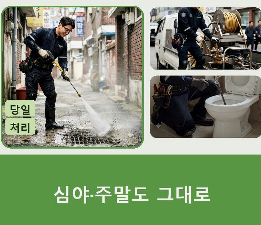 서울 도봉구 쌍문동 욕실 배수구막힘 출장비 무료 현장 작업 사진 - 배관해결사