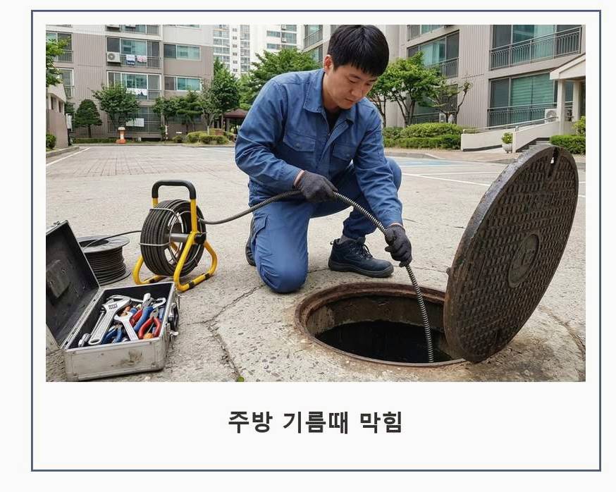 서울 도봉구 쌍문동 주방 하수구막힘 24시 출동 현장 작업 사진 - 배관해결사