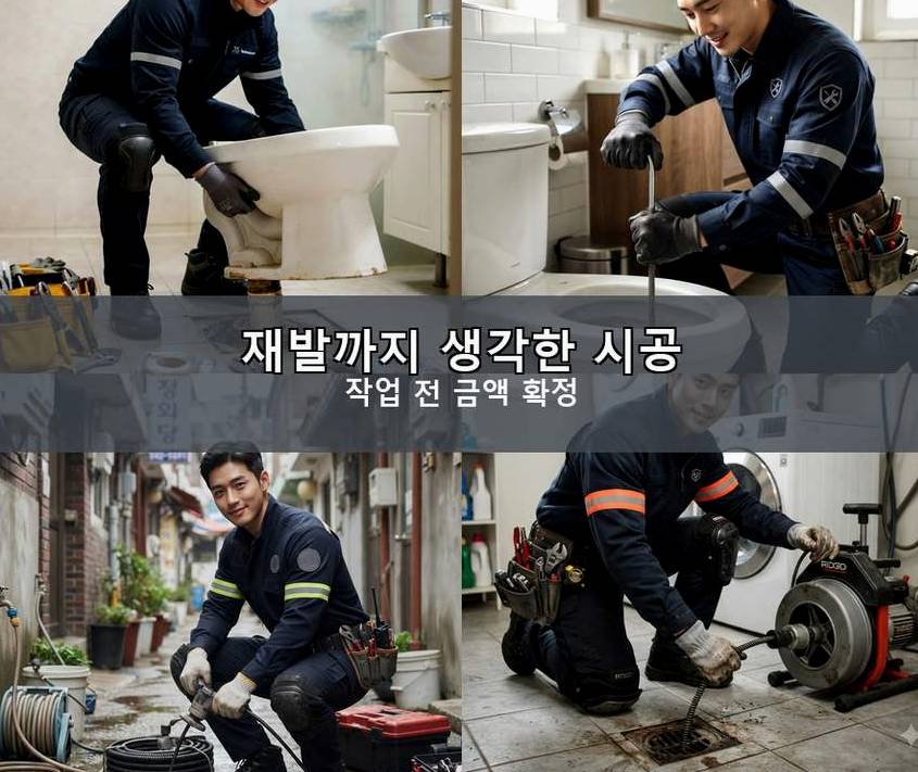 안산시상록구 부곡동 욕실 배수구막힘 전문 업체 현장 작업 사진 - 배관해결사
