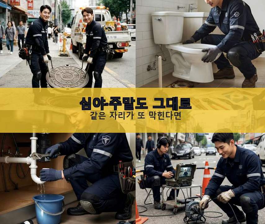서울 강남구 압구정동 고압세척 고압세척·관통 작업 모습