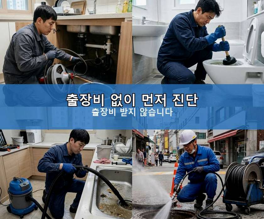 서울 강남구 압구정동 오수관막힘 24시 출동 현장 작업 사진 - 배관해결사
