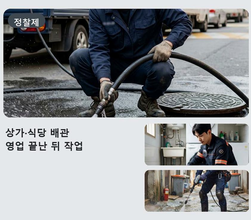 서울 강남구 압구정동 주방 하수구막힘 24시 출동 현장 작업 사진 - 배관해결사