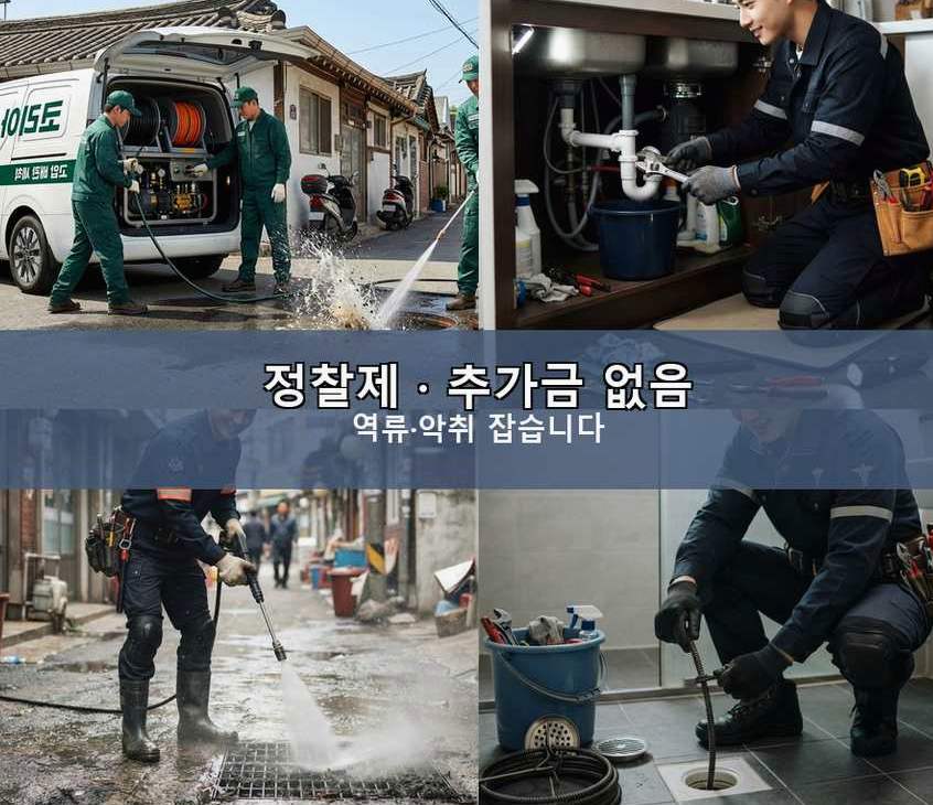 파주시 야당동 변기막힘 가격 안내 현장 작업 사진 - 배관해결사