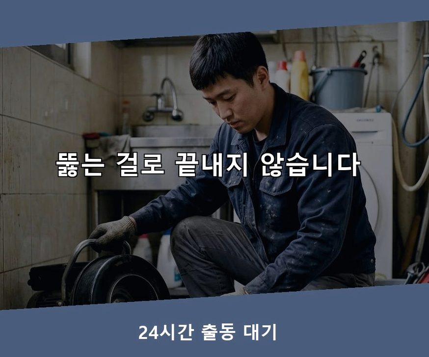 양평군 양평읍공흥리 세면대막힘 당일 처리 현장 작업 사진 - 배관해결사