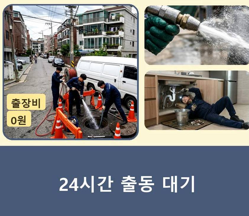 양평군 양평읍공흥리 정화조막힘 당일 처리 현장 작업 사진 - 배관해결사